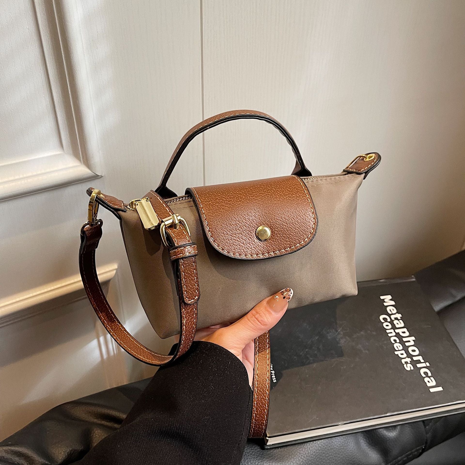 Oxford Bronze Mini Crossbody Shoulder Bag Casual Handbag