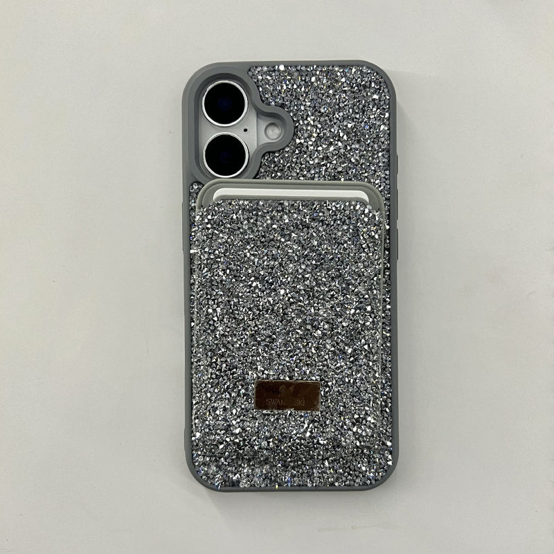 Light Luxury Rhinestone Magnetic Card iPhone 17 Pro Max Case