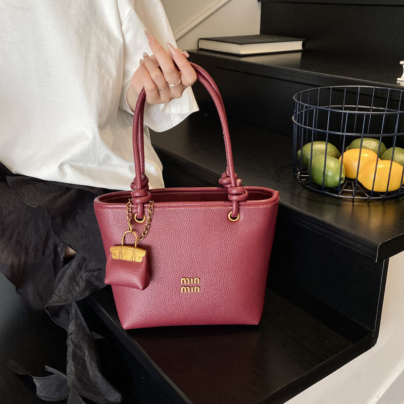 Retro Miu Luxury Bucket Tote Bag Large Capacity Shoulder