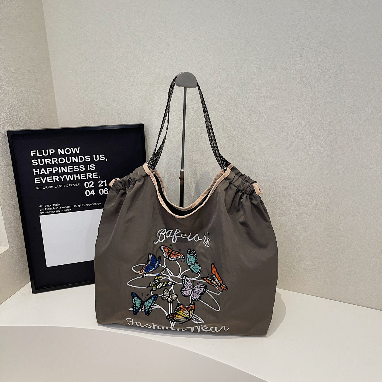Embroidered Shiba Inu Tote Bag 2025 Eco-Friendly Commuter Bag