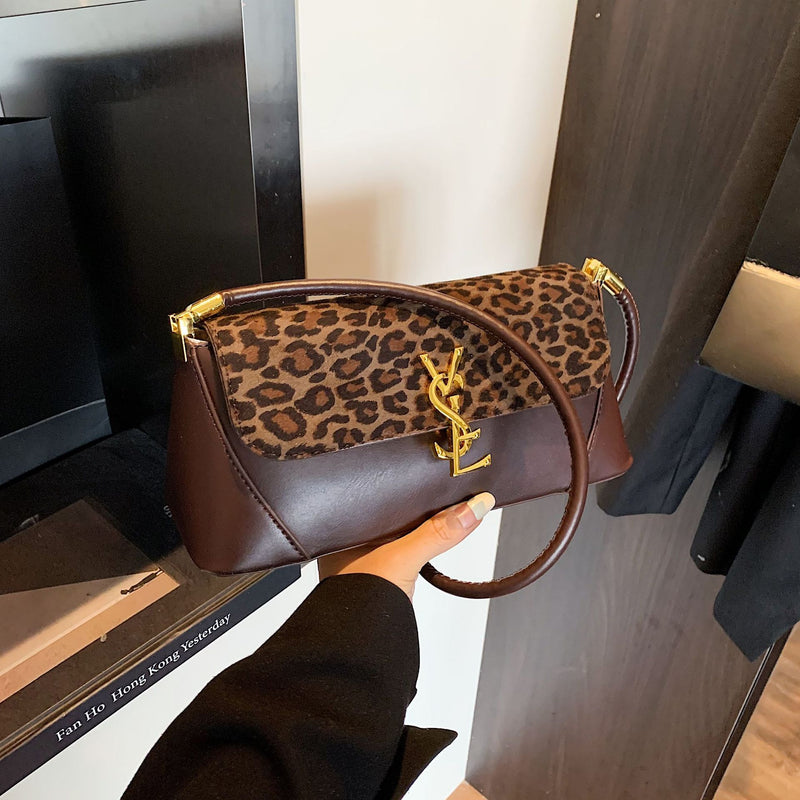 Leopard Print Poplar Texture Women's Shoulder Crossbody Bag