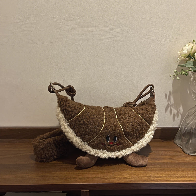 Maillard Style Cute Croissant Shoulder Bag for Commuters