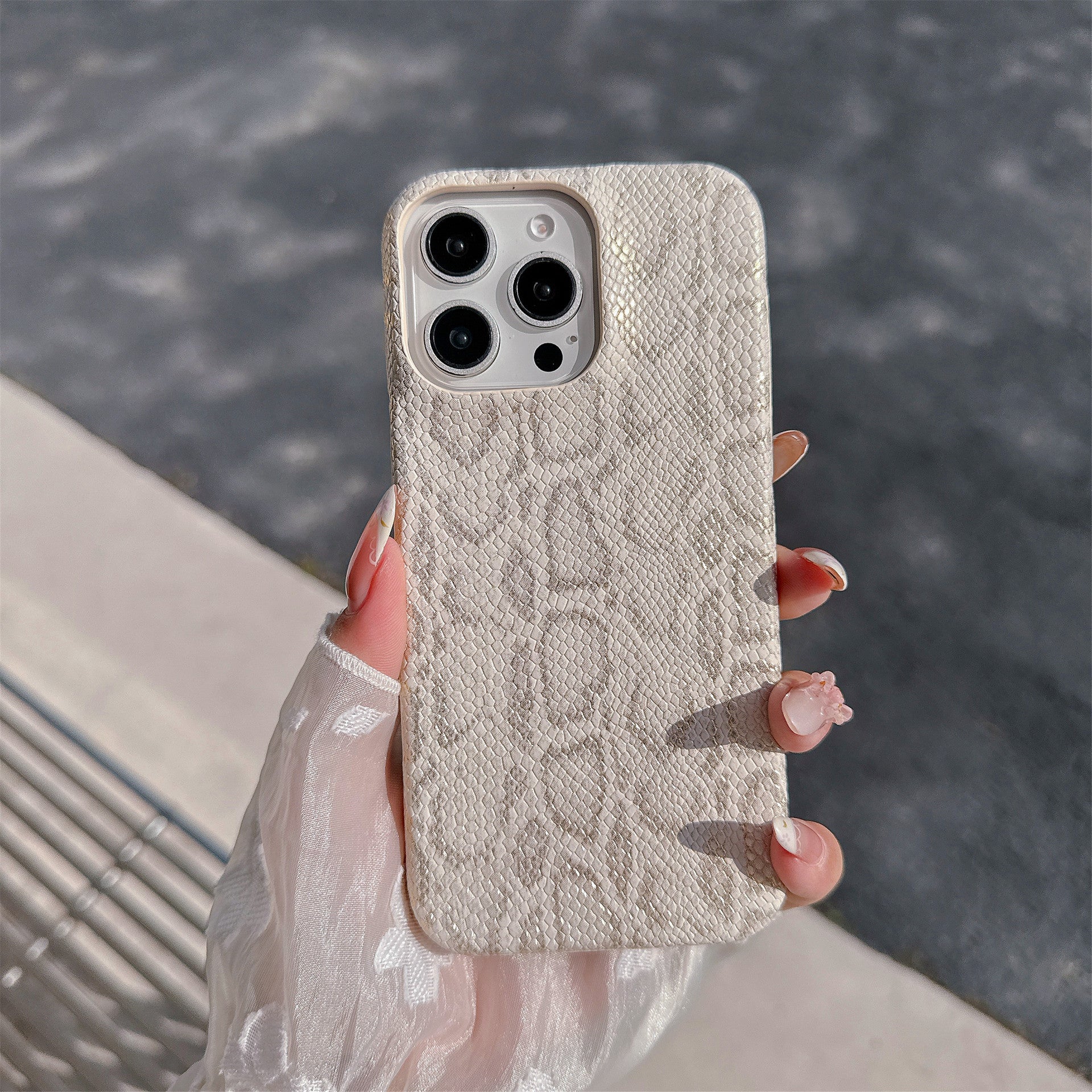 Light Luxury Python Leather iPhone 17 Pro Max Phone Case