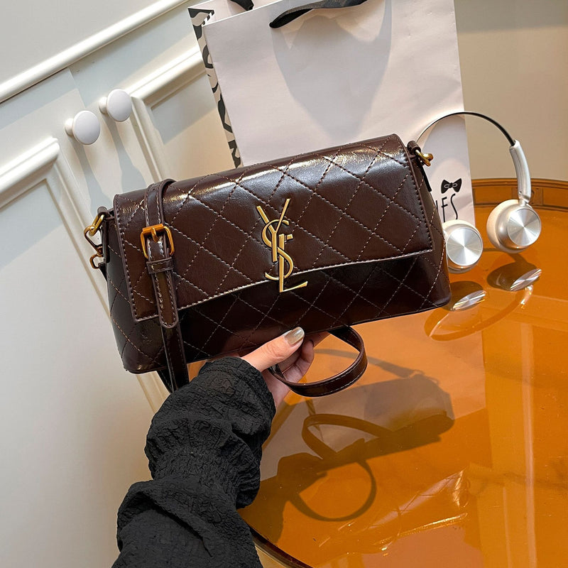 Poplar Forest Rhombus Shoulder Bag Retro Luxury Messenger