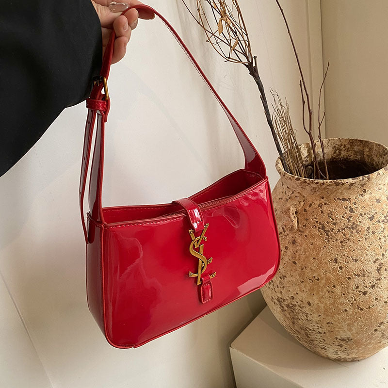 Premium Leather Baguette Shoulder Bag for Women