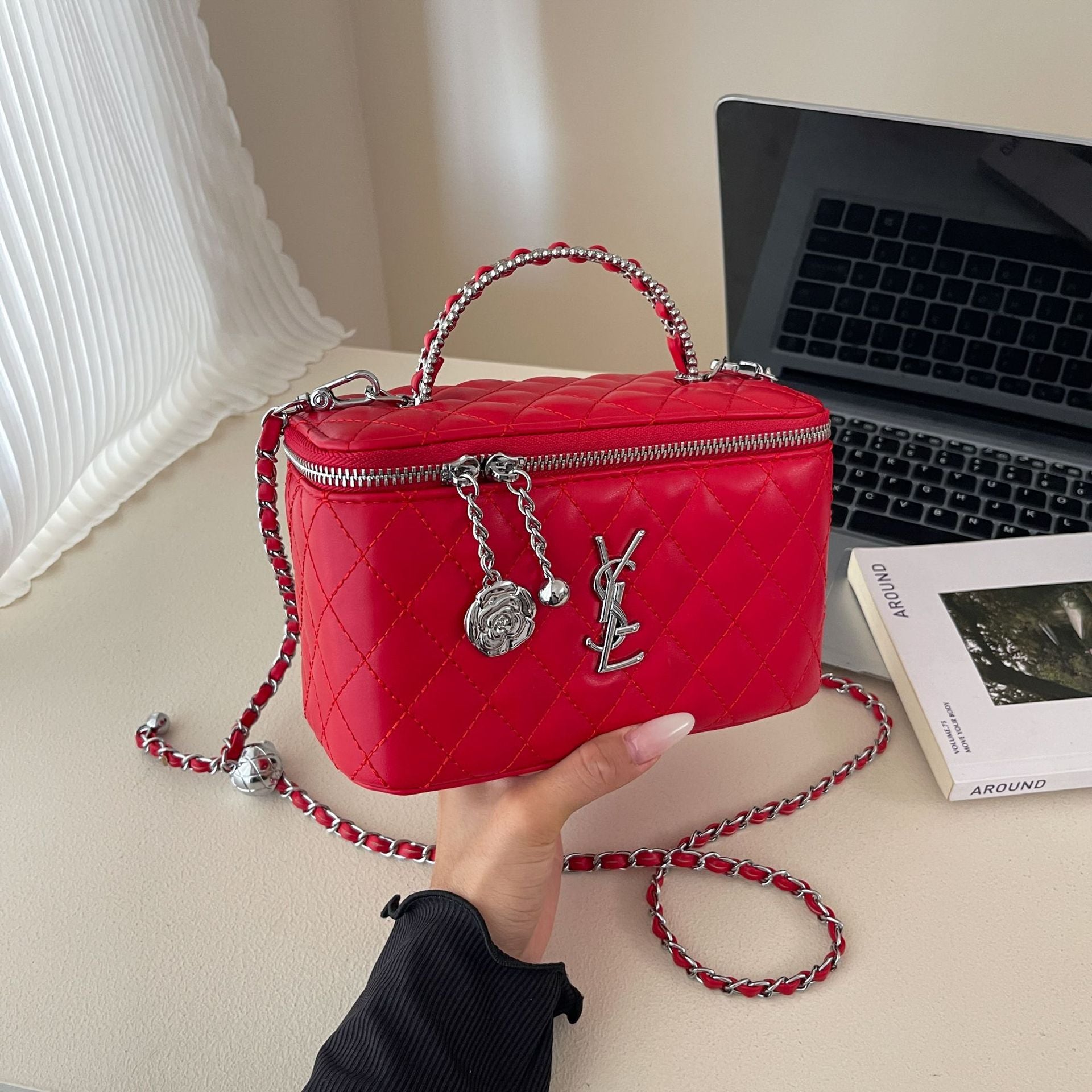 Luxury Poplar Wood Small Square Shoulder Messenger Bag