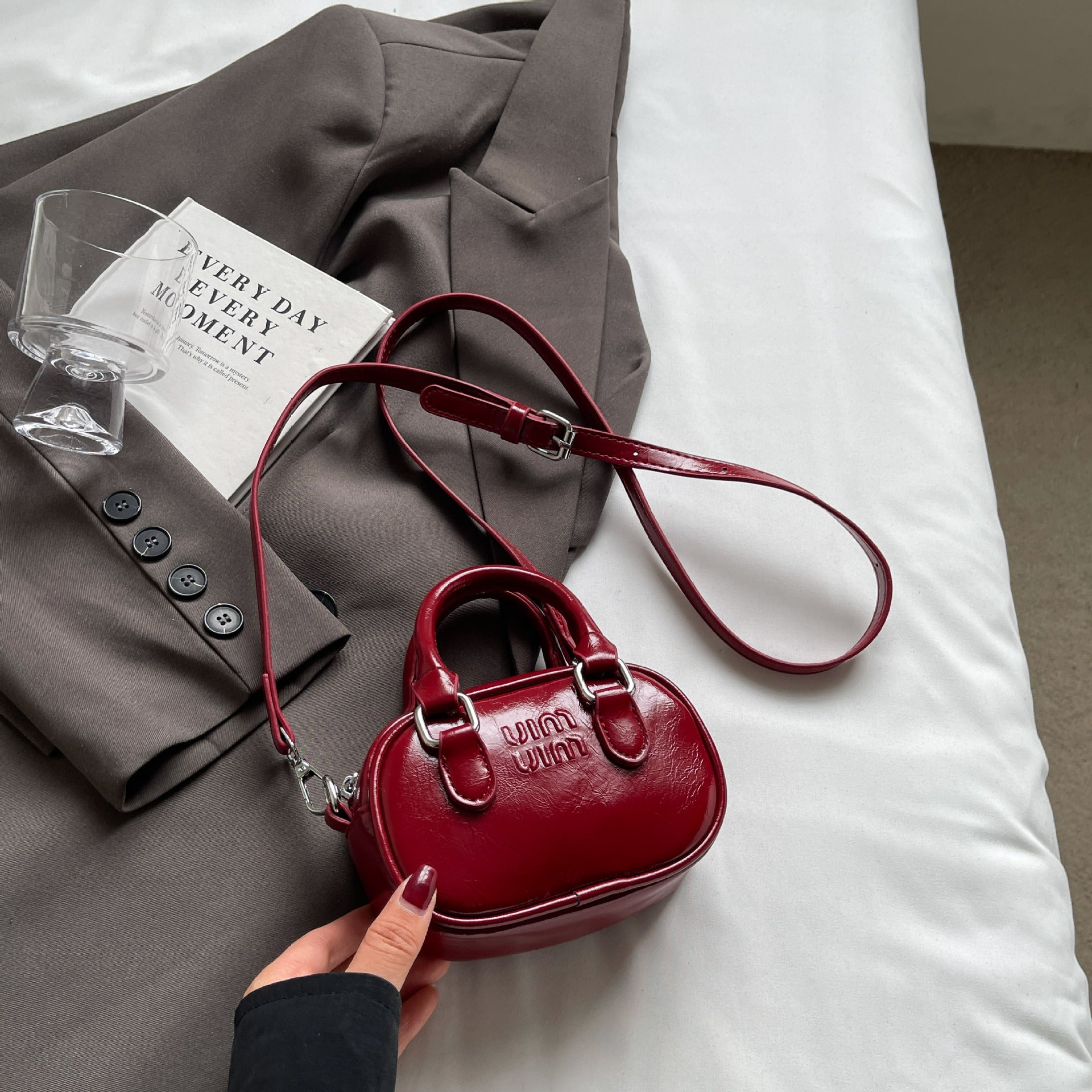 Oily Skin Mini Crossbody Bowling Bag for Women