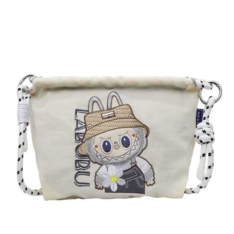 Embroidered Nylon Messenger Bag Waterproof Casual Handbag
