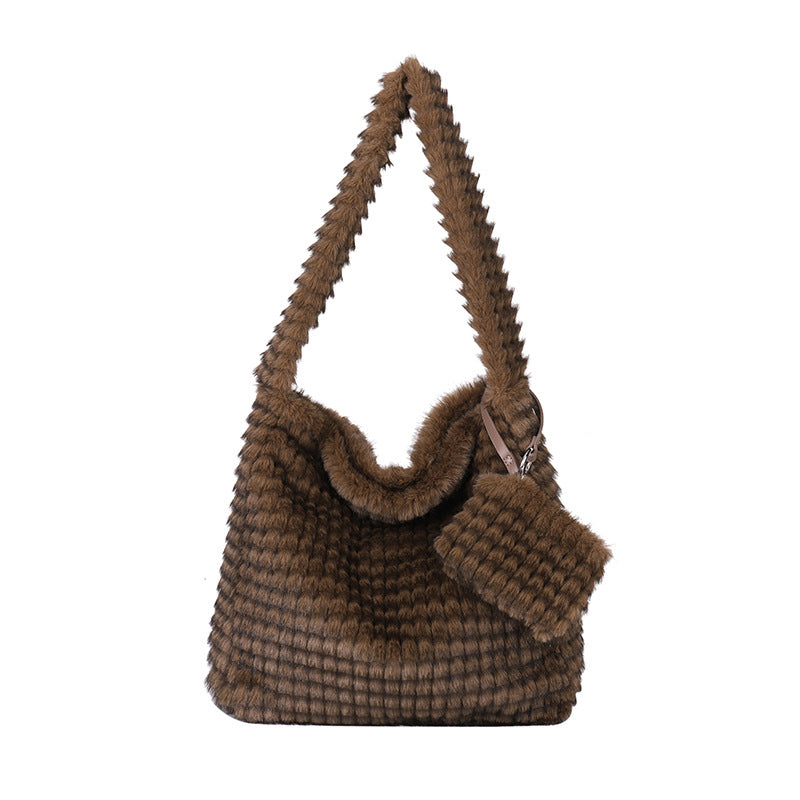Cute Plush Puff Commuter Tote Bag