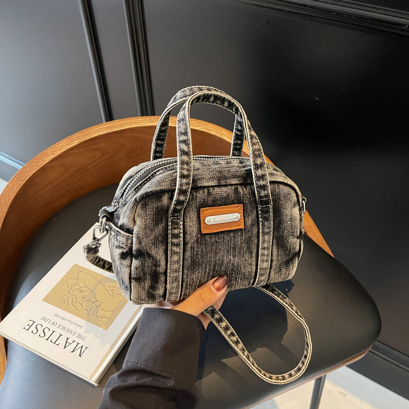 Denim Small Square Messenger Bag Female Portable Pillow Bag