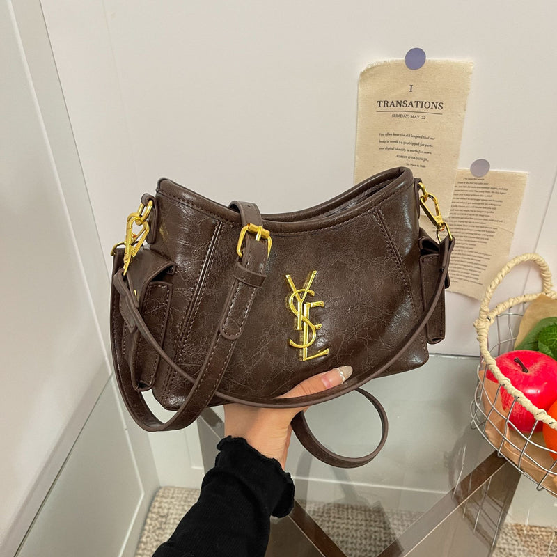 Fashion Retro Large Capacity Shoulder Messenger Bucket Bag