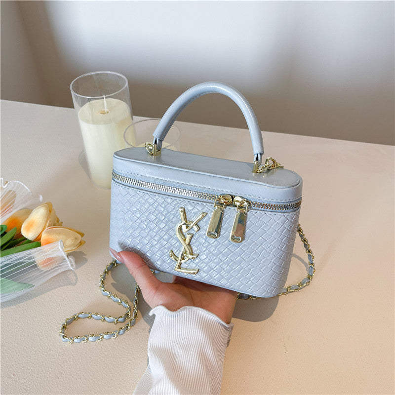 Luxury Woven Diamond Square Shoulder Bag for Women