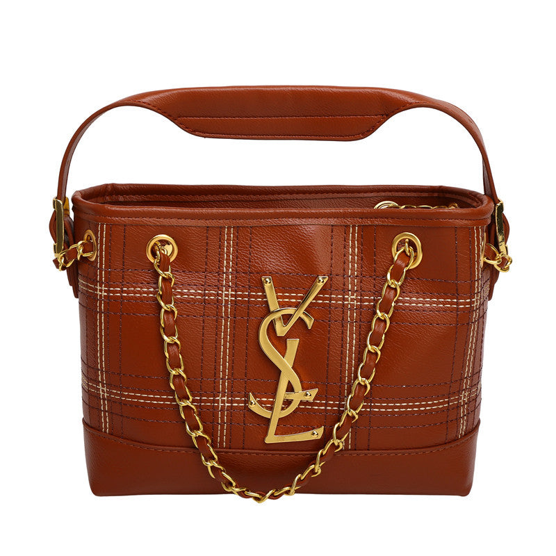 Poplar Forest Plaid Chain Shoulder Bag Light Luxury Fashion