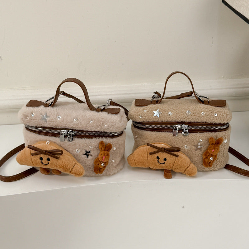 Premium Plush Lunch Box Messenger Bag Classic Cute Cartoon Sweet