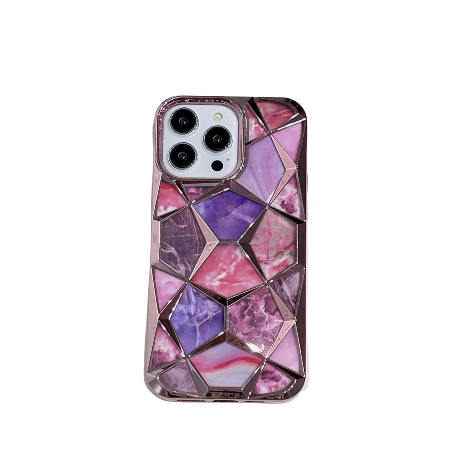 Electroplated Marble Diamond Case for iPhone 16 17 Pro Max