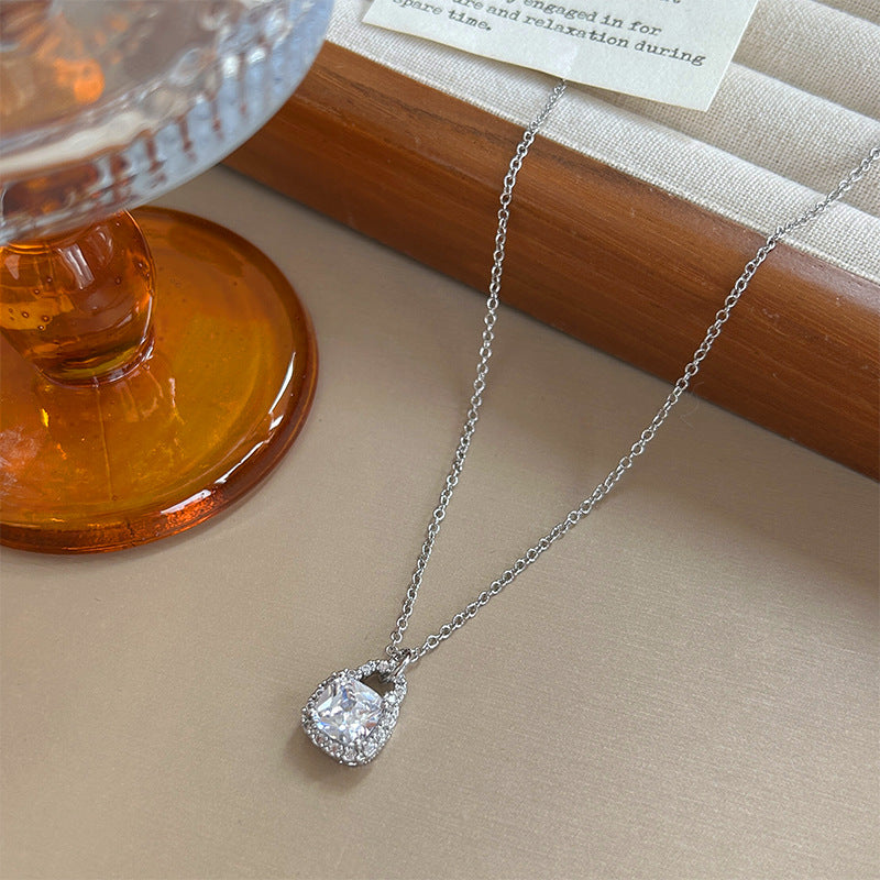 Diamond Encrusted Small Bag Necklace for Women Gold Plated