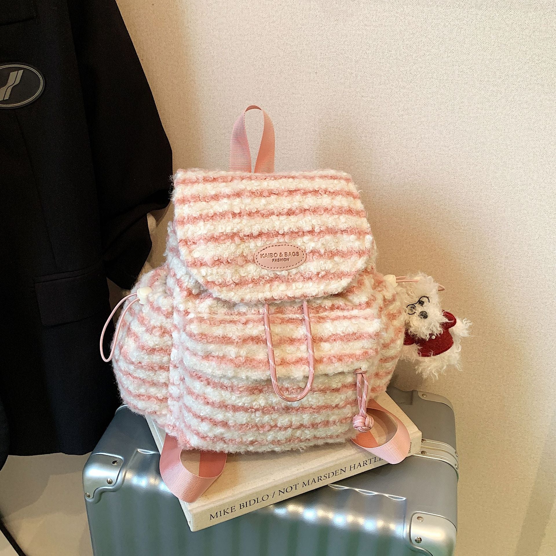 Retro Striped Large Capacity Commuter Backpack