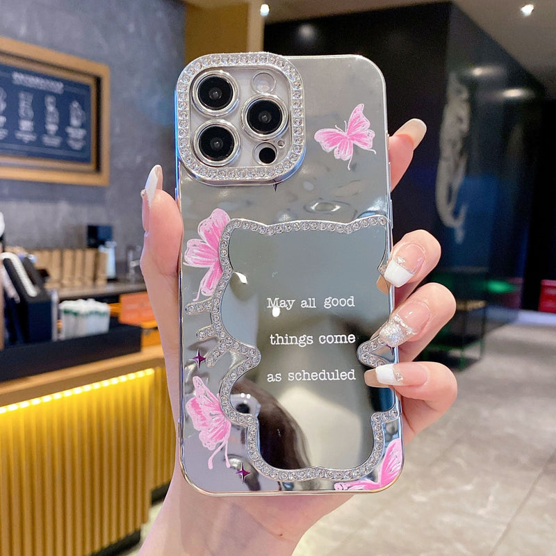 Laser Butterfly Diamond Mirror iPhone 17 Pro Max Case