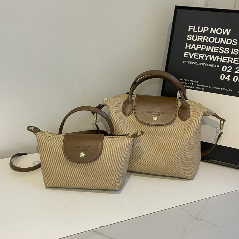 Oxford Cloth Dragon Dumpling Shoulder Bag Trendy Splicing