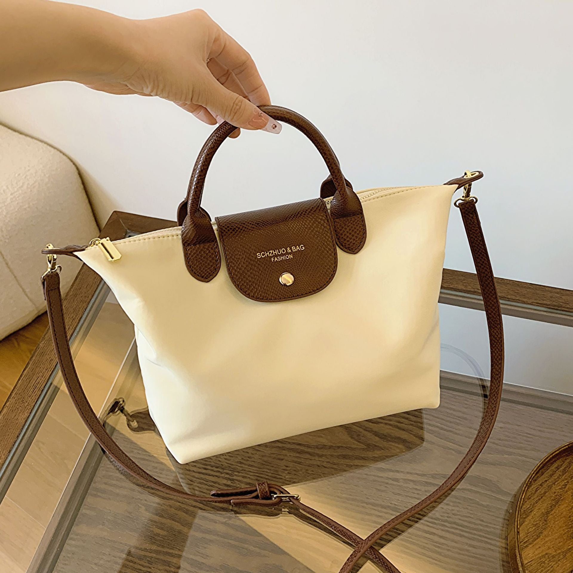 Oxford Cloth Dumpling Bag Women Splicing Messenger Handbag
