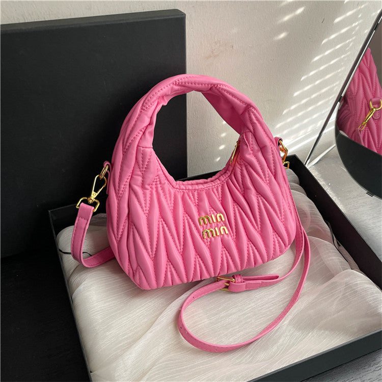 Light Luxury Embroidered Crescent Shoulder Bag for Women