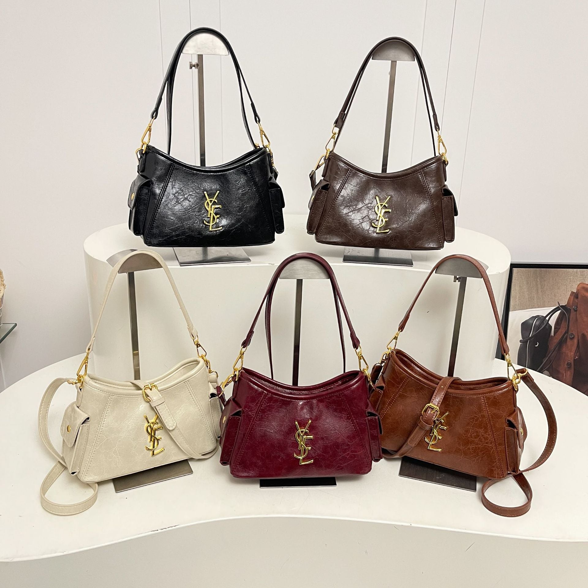 Fashion Retro Large Capacity Shoulder Messenger Bucket Bag
