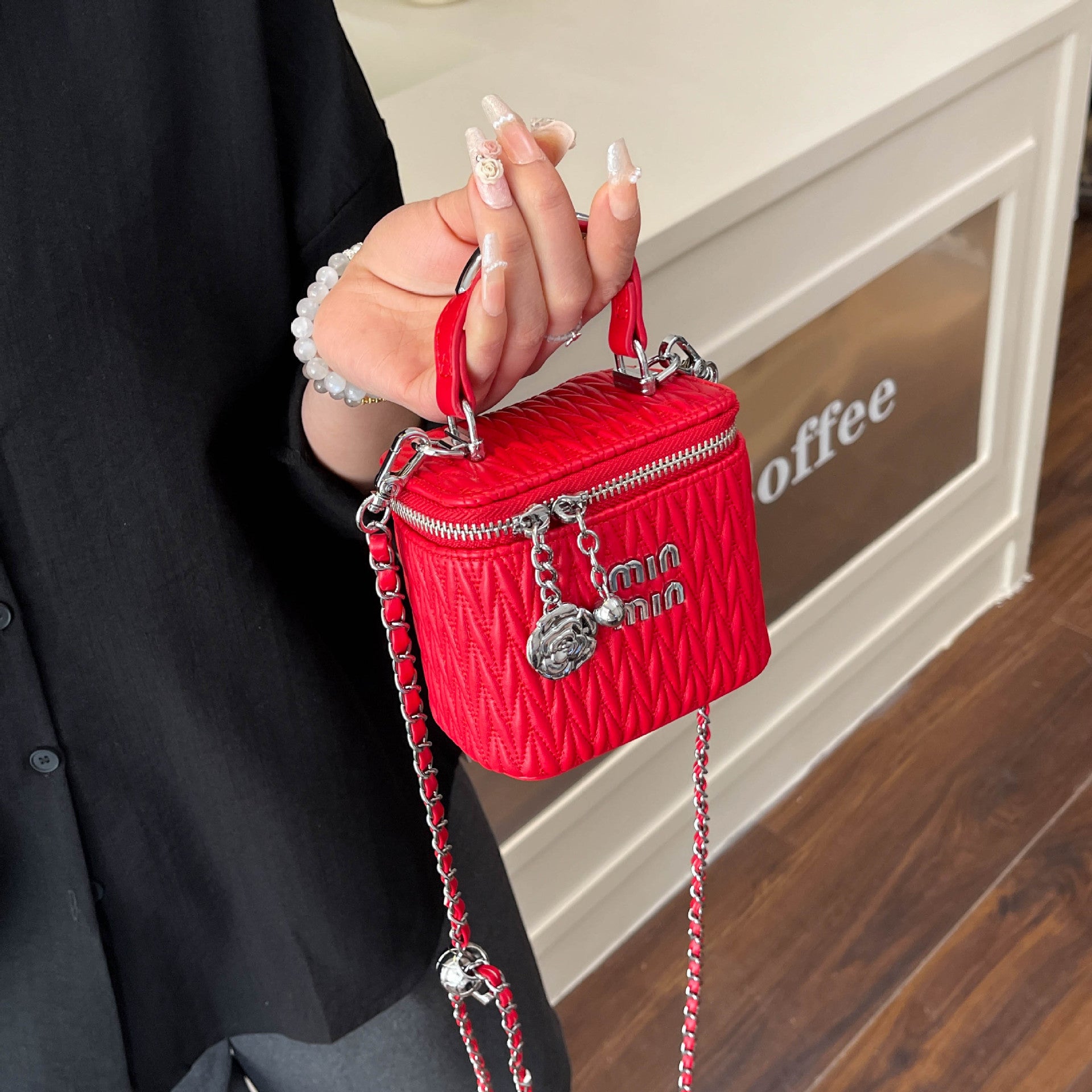 Premium Pleated Square Shoulder Bag - Trendy Mini Purse