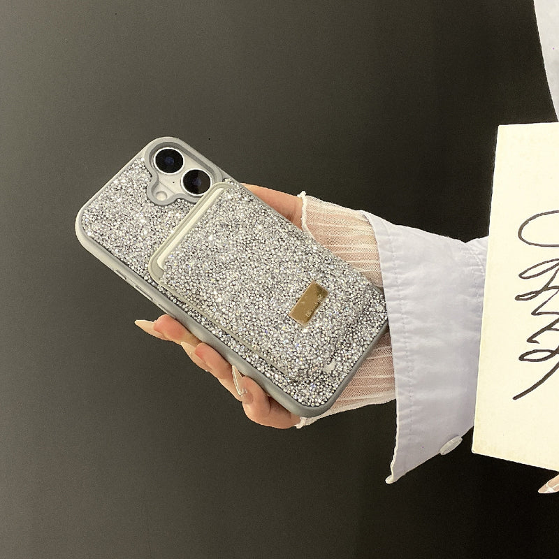 Light Luxury Rhinestone Magnetic Card iPhone 17 Pro Max Case