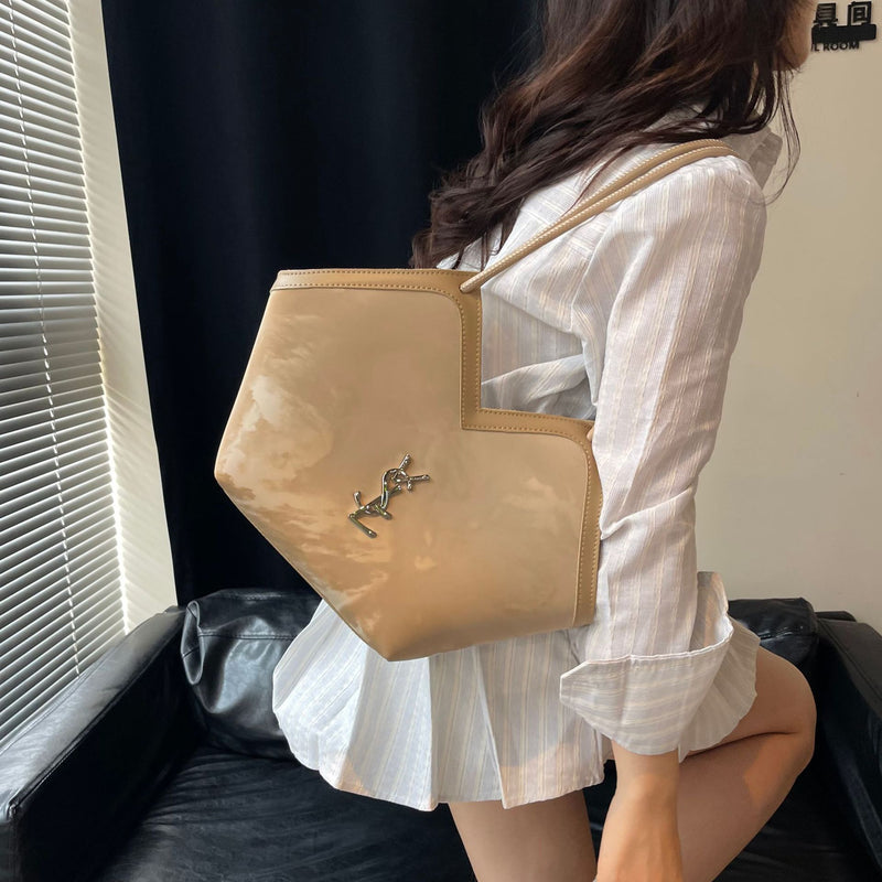 Light Luxury Poplar Forest Tote Bag Large Capacity V-Shaped Commuter Bags Fashion Tide Handbag Shoulder Bag