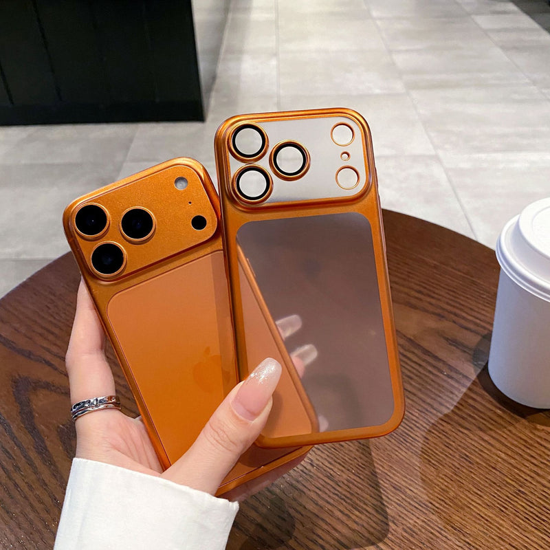 For iPhone 17 Pro Max Orange Matte Electroplated Protective Case