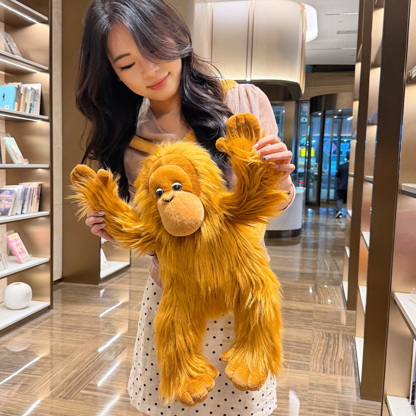 Cartoon Orangutan Backpack Plush Cute Book Bag