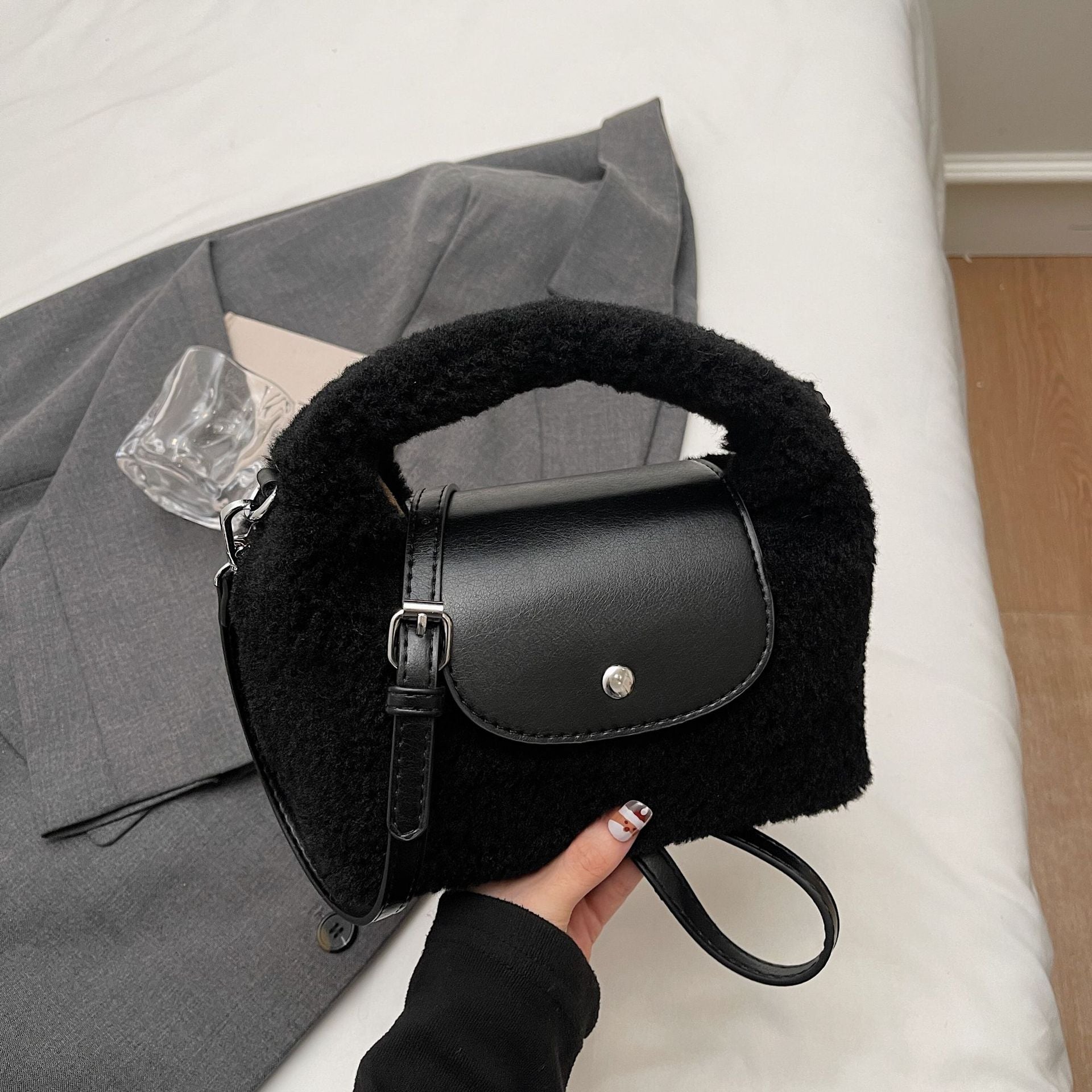 Cute Plush Dumpling Dragon Shoulder Messenger Bag