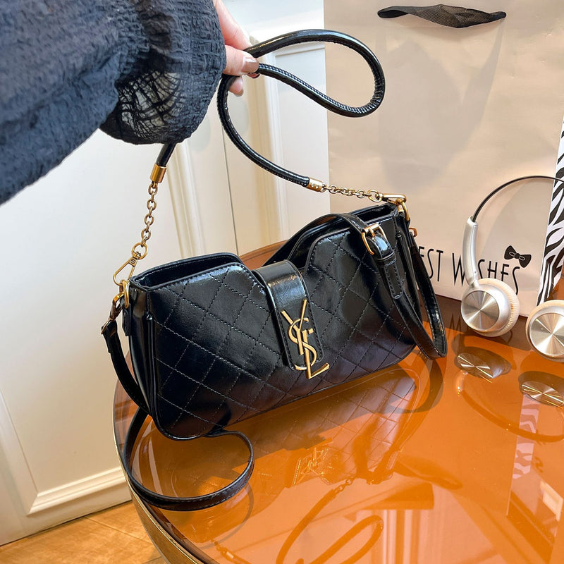 Light Luxury Embroidered Rhombus Chain Crossbody Shoulder Bag