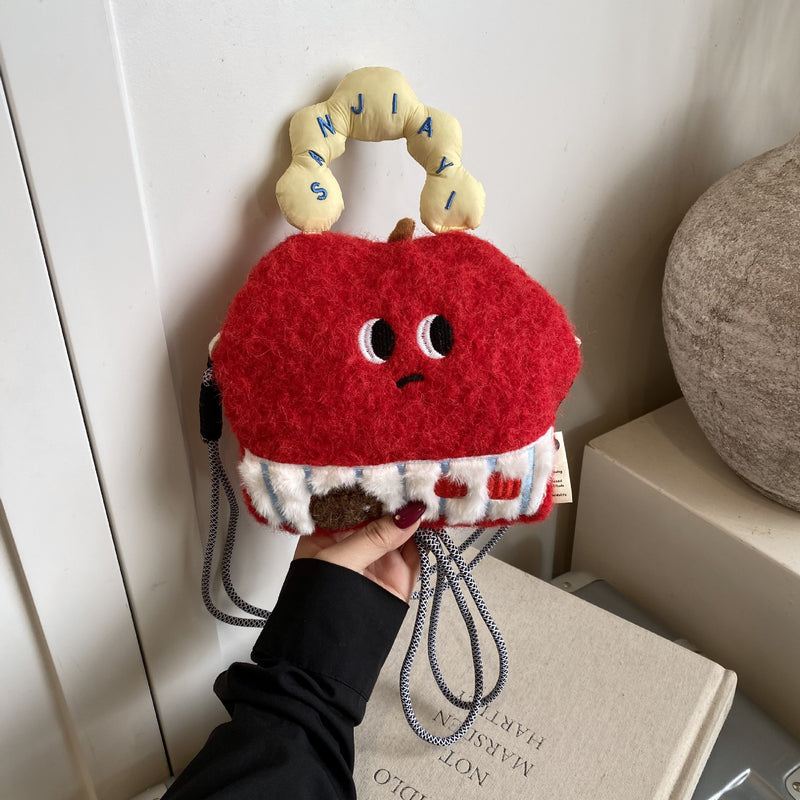 Cute Cartoon Mobile Phone Bag Plush Storage Shoulder Bag