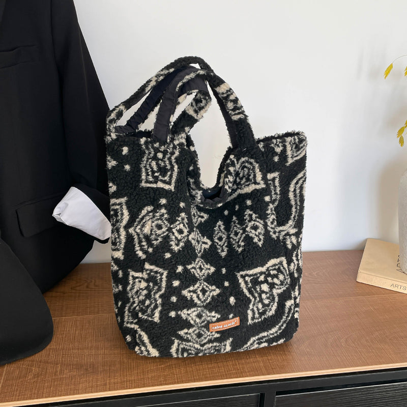 Chic Contrasting Color Shoulder Tote Bag