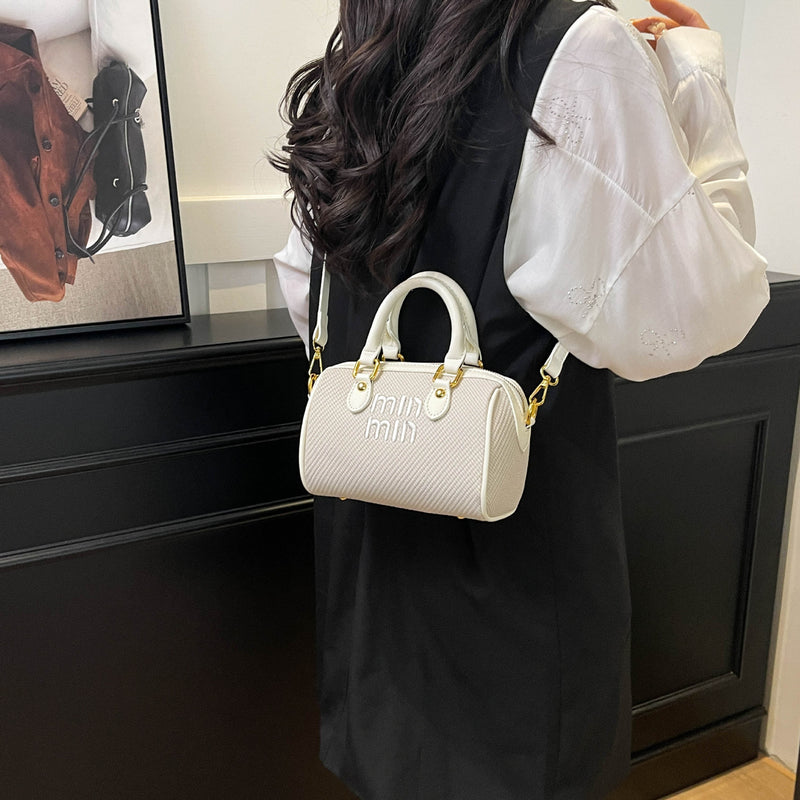 Embroidery Miu Linen Pillow Shoulder Bag for Women
