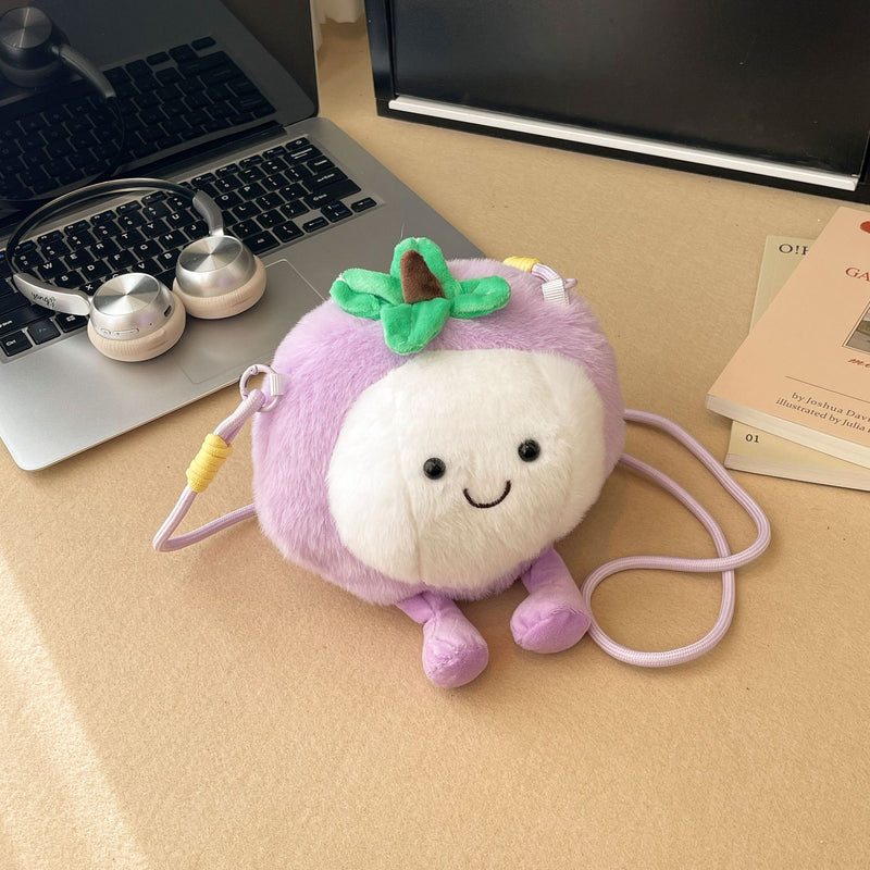 Cartoon Cute Fruit Plush Shoulder Bag Fashion Handbag