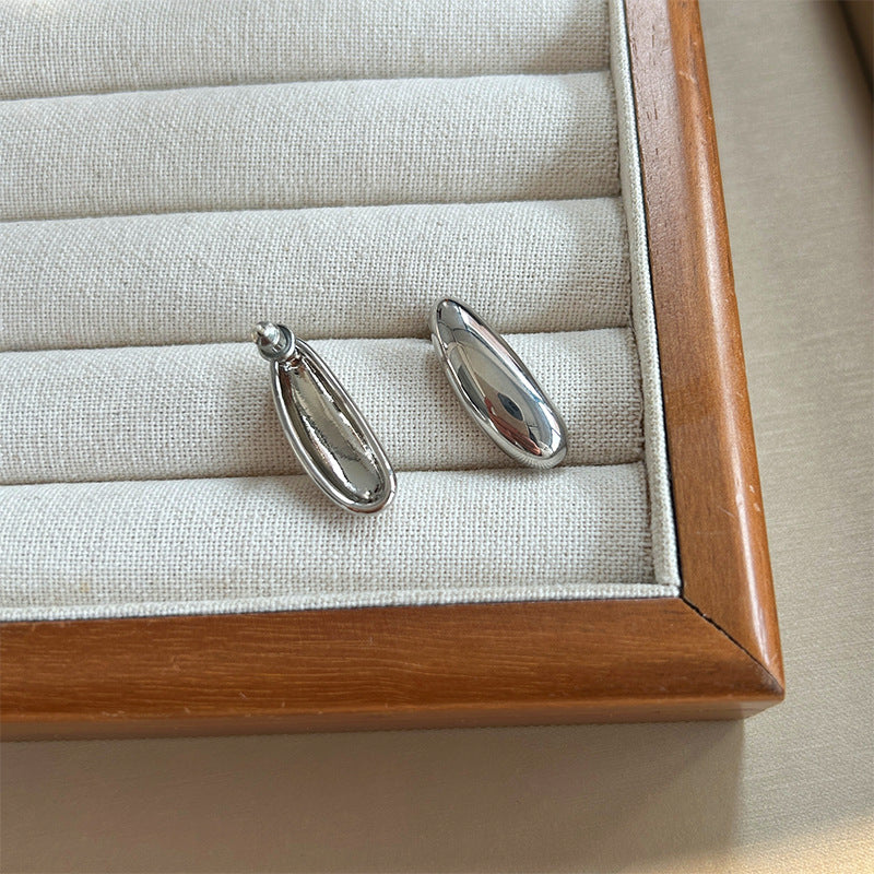 Minimalist Water Drop Glossy Stud Earrings - Daily Versatile Niche Design