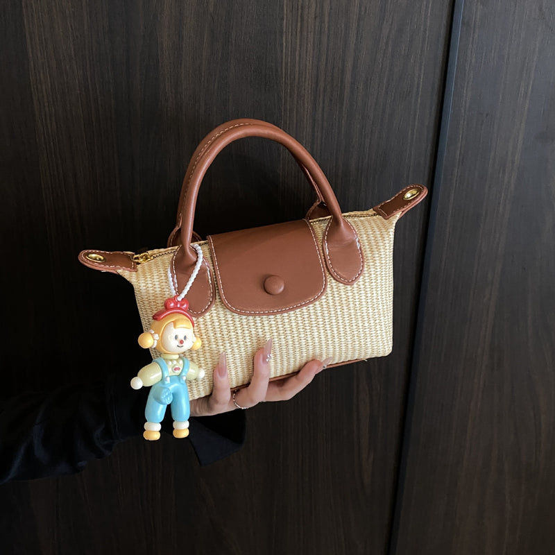 Retro Woven Dragon Stripe Dumpling Shoulder Bag