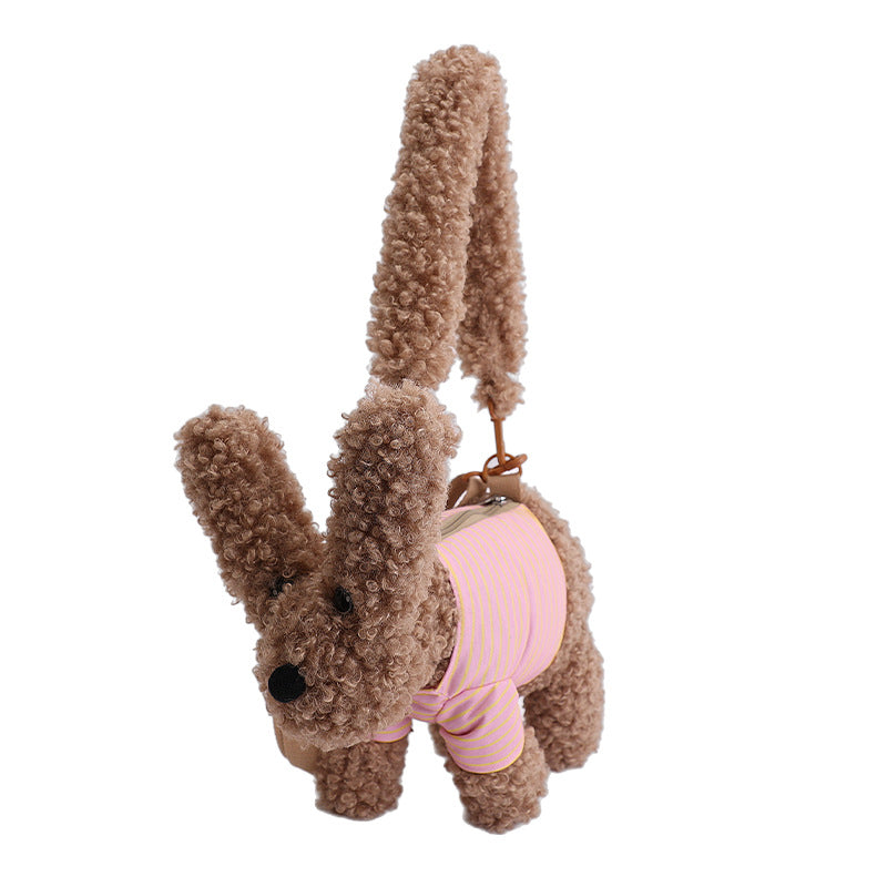 Cute Puppy Doll Plush Shoulder Bag Cartoon Sweet Style