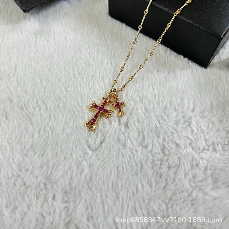 Men's 22K Gold Hip Hop Cross Necklace - Trendy Pendant