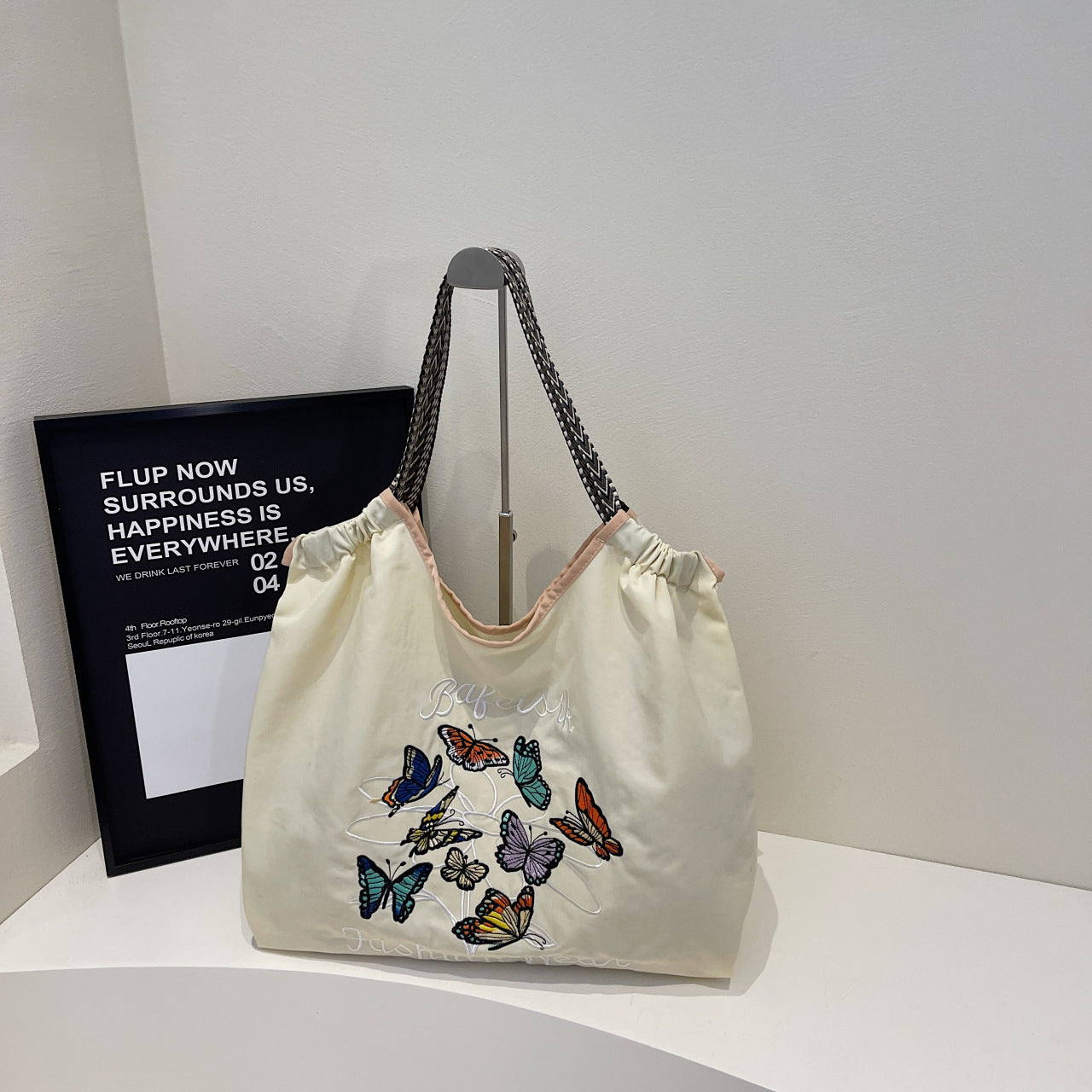 Embroidered Shiba Inu Tote Bag 2025 Eco-Friendly Commuter Bag