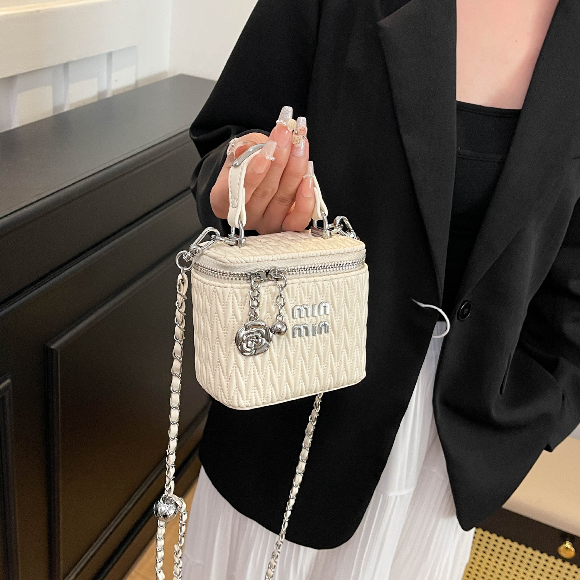 Premium Pleated Square Shoulder Bag - Trendy Mini Purse