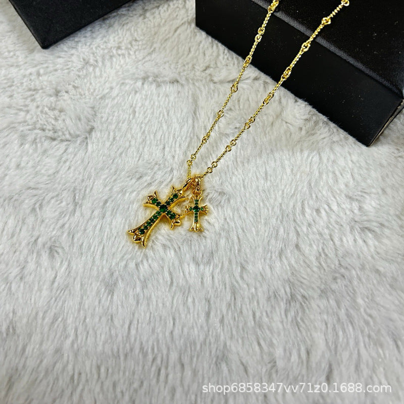 Men's 22K Gold Hip Hop Cross Necklace - Trendy Pendant