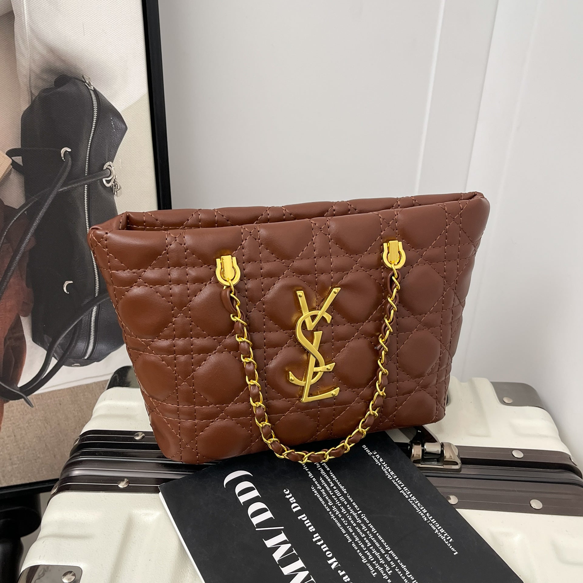 Poplar Forest Rhombus Chain Luxury Bucket Shoulder Bag
