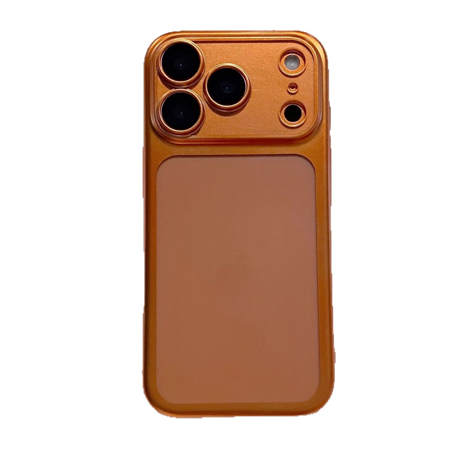 For iPhone 17 Pro Max Orange Matte Electroplated Protective Case