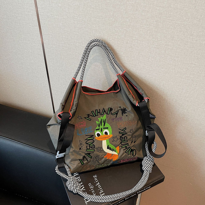 Ese Ball Chain Embroidery Tote Bag Waterproof Cute Casual Shoulder Messenger Bag