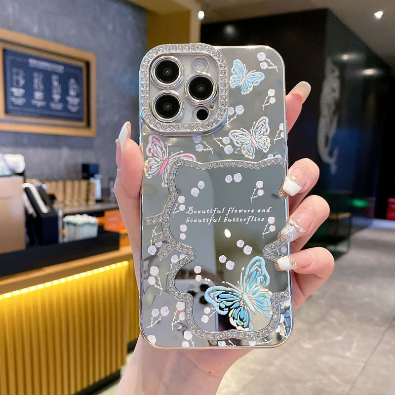 Laser Butterfly Diamond Mirror iPhone 17 Pro Max Case