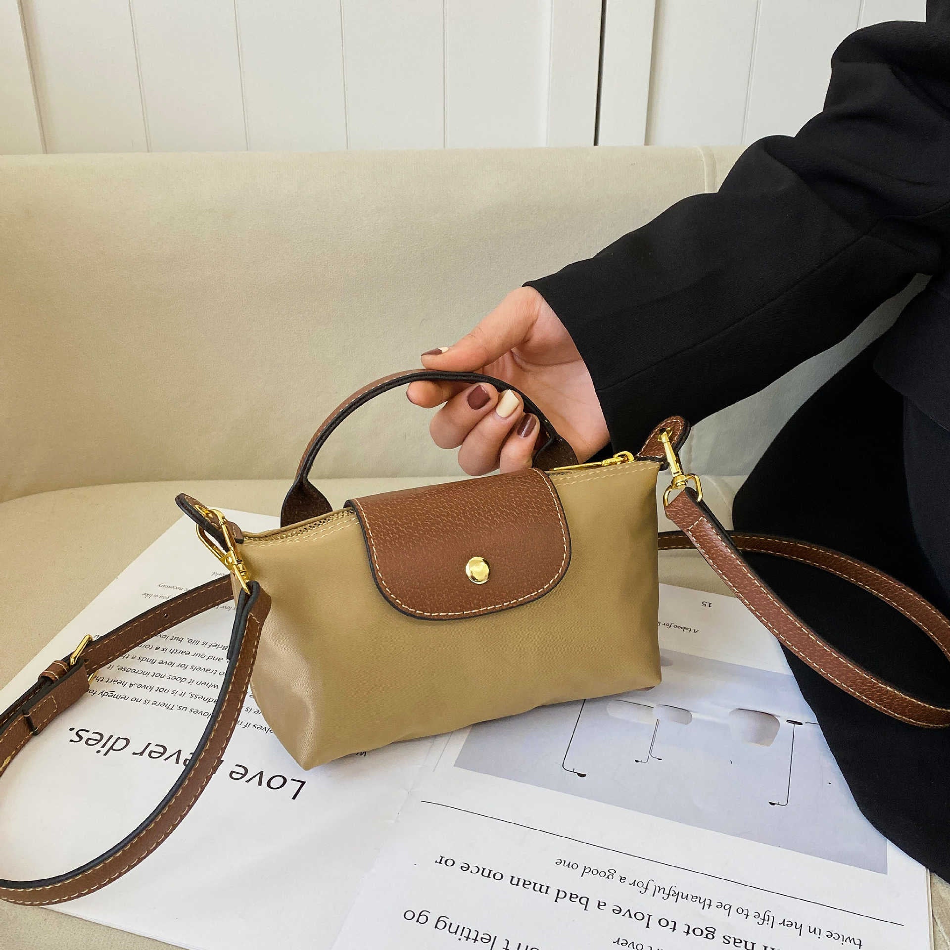 Nylon Mini Dumpling Shoulder Crossbody Messenger Handbag