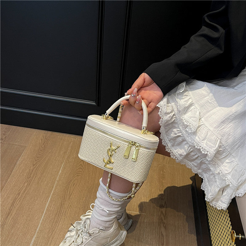 Luxury Woven Diamond Square Shoulder Bag for Women